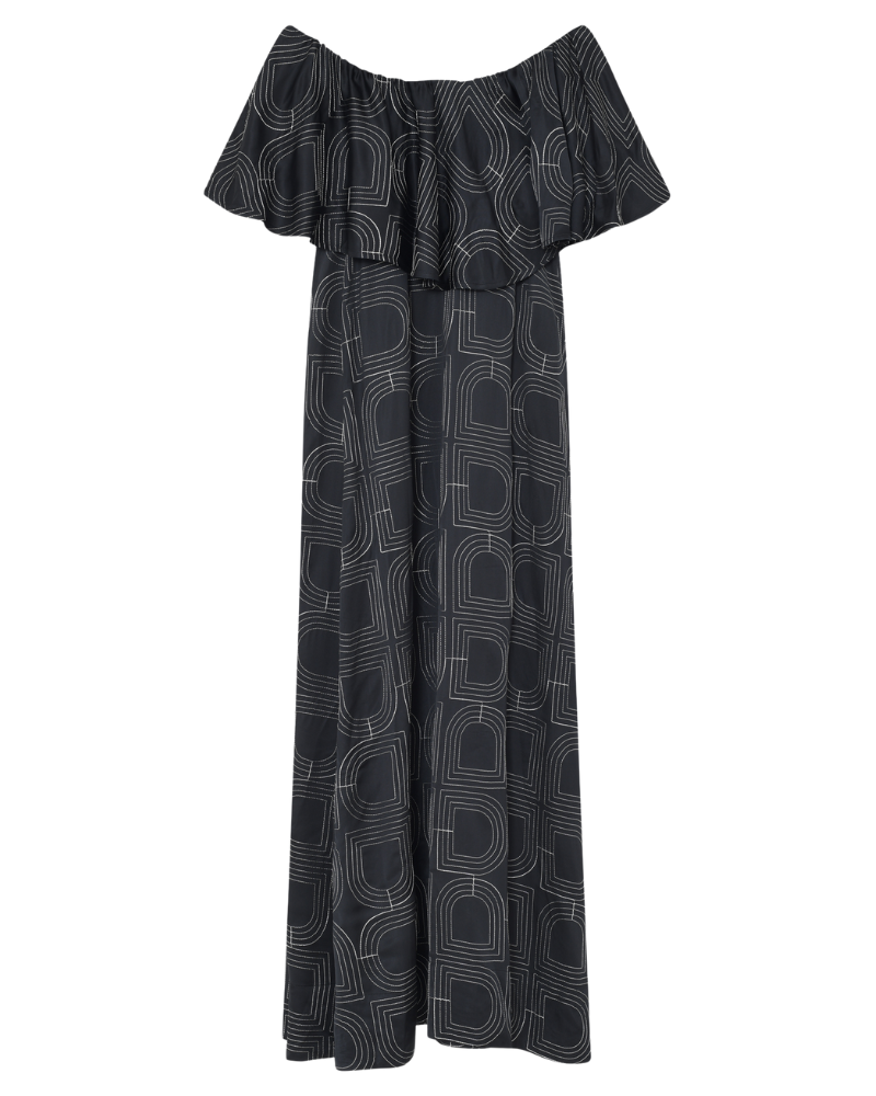 Chrissi Fluid Viscose Stitch kjole - sort